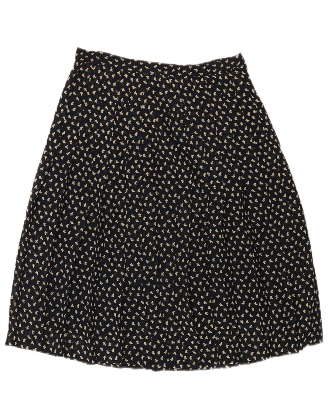 ВИНТАЖНАЯ женская юбка-трапеция с высокой талией IT 44 Medium W26 Темно-синий с цветочным принтом