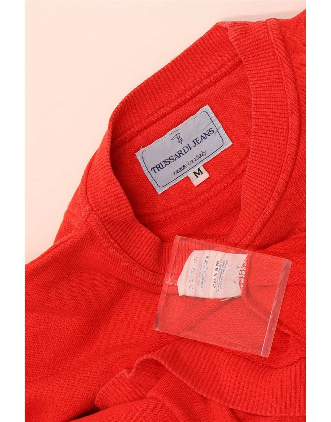 Мужской свитшот Trussardi Jeans с рисунком, хлопковый джемпер среднего красного цвета