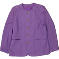 VINTAGE Womens 5 Button Blazer Jacket UK 14 Large Purple Vintage Vintage and Second-Hand Vintage from Messina Hembry 