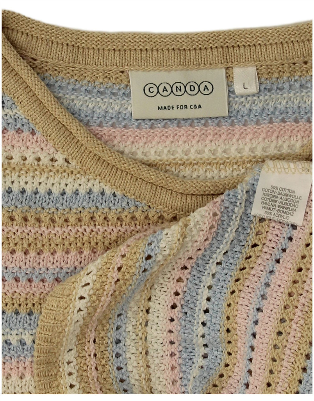 Женский свободный джемпер с круглым вырезом Canda, Великобритания, 16, большой, разноцветный