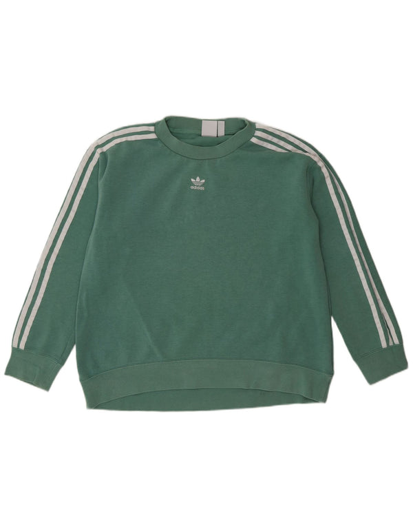 Женский свитер оверсайз Adidas UK 8, маленький зеленый хлопок