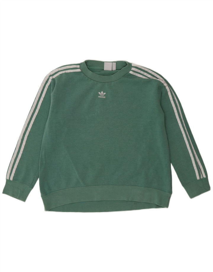 Женский свитер оверсайз Adidas UK 8, маленький зеленый хлопок