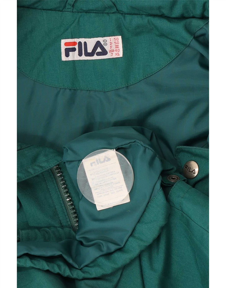 Fila Мужская спортивная куртка с капюшоном с графическим рисунком IT 50, большая зеленая полиэстер