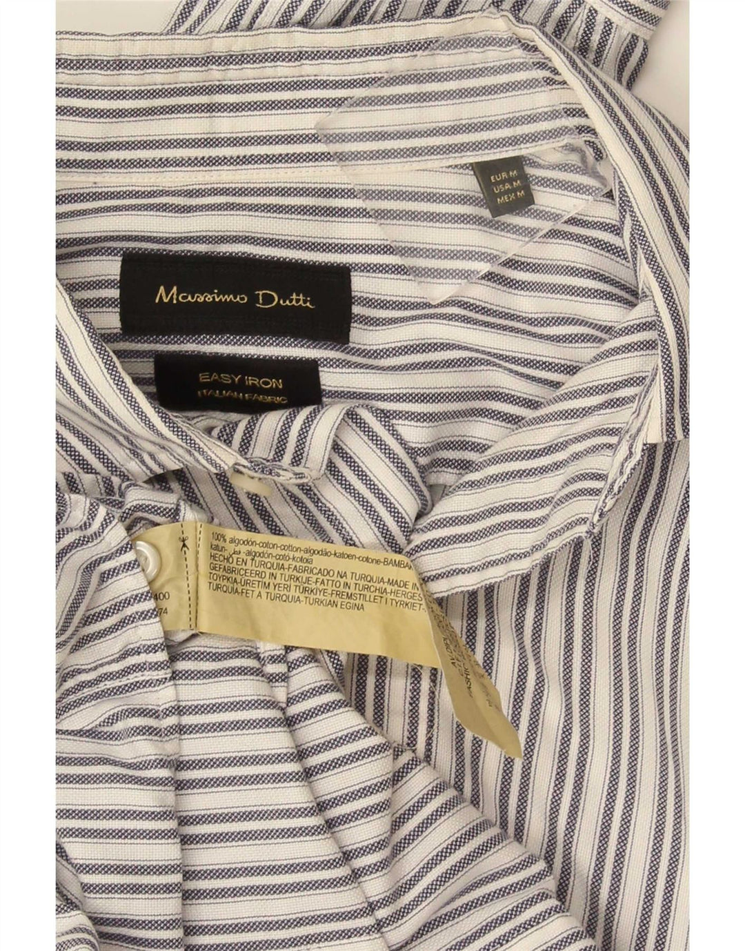 Мужская рубашка Massimo Dutti из хлопка средней длины в белую полоску