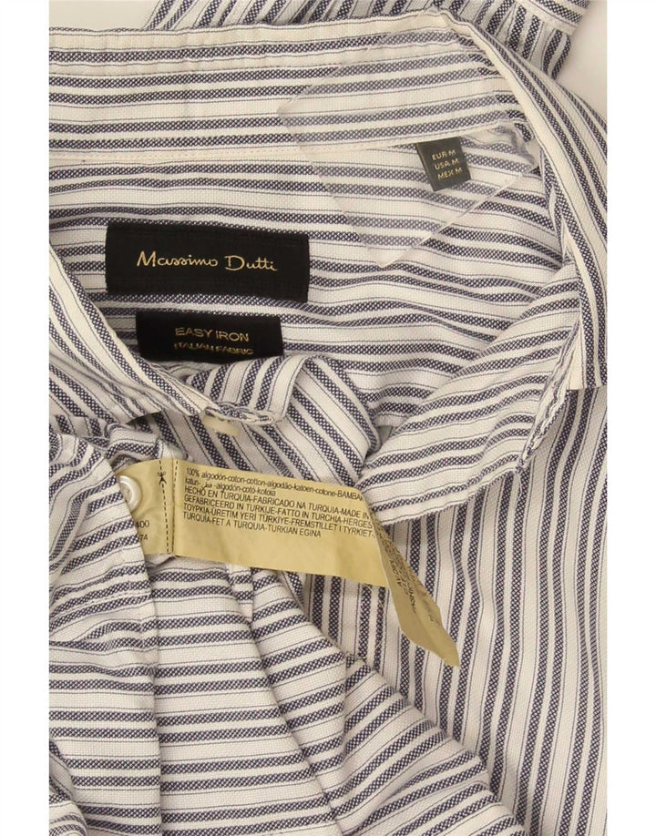 Мужская рубашка Massimo Dutti из хлопка средней длины в белую полоску