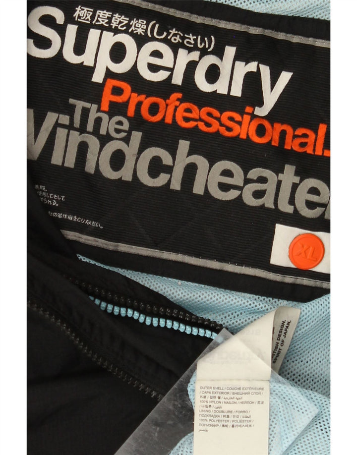 Женская дождевик с капюшоном Superdry The Windcheater UK 18 XL, черный нейлон
