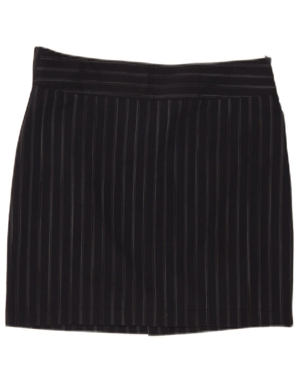 Женская мини-юбка Marella UK 12 Medium W32 Темно-синяя в тонкую полоску из полиэстера