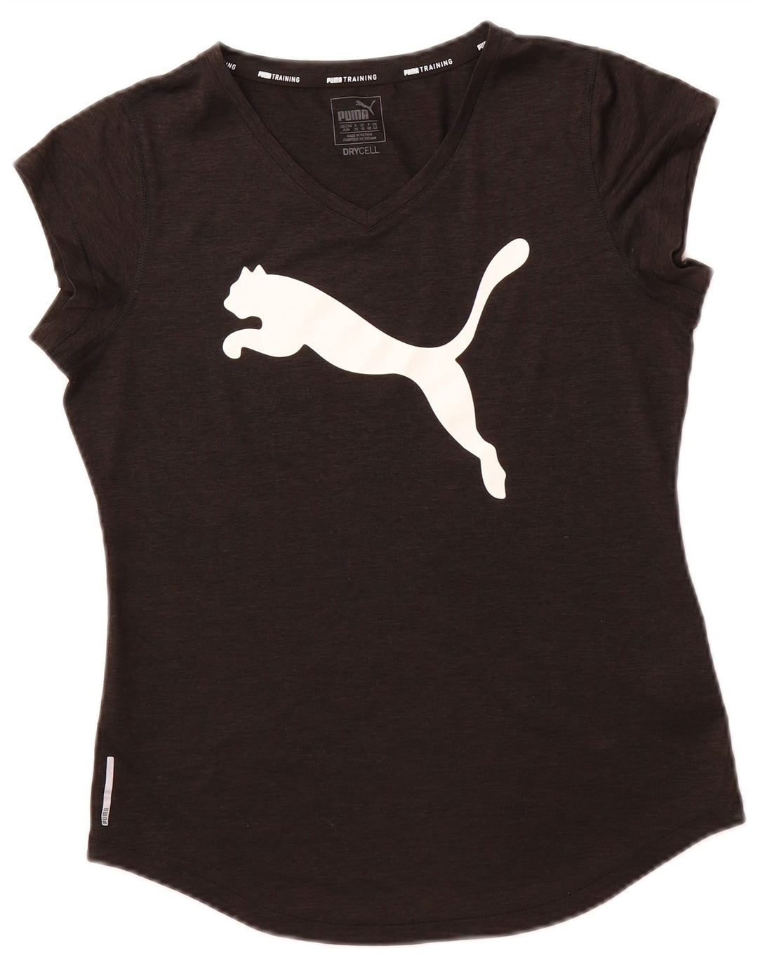 PUMA Womens Graphic T-Shirt Top UK 12 Medium Black Polyester
