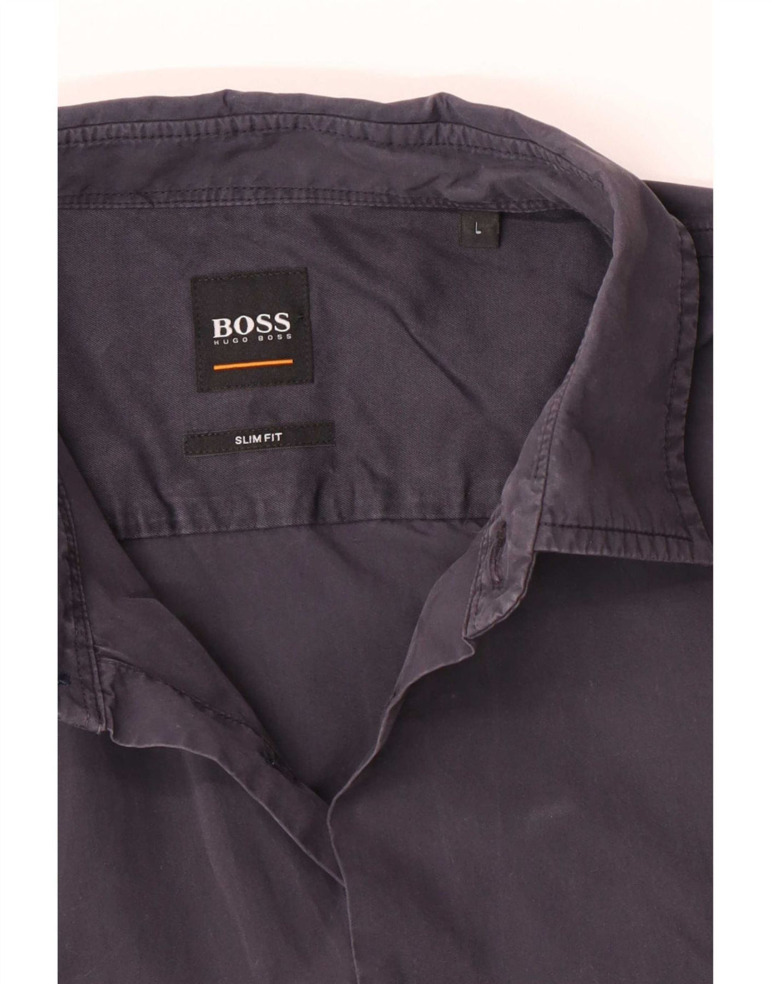 Мужская рубашка узкого кроя Hugo Boss, темно-синяя, большая