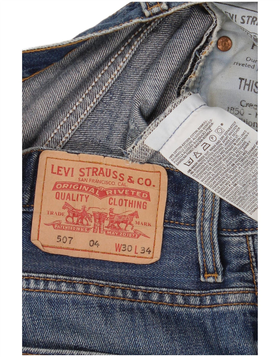 Женские джинсовые шорты Levi's 507 W30, средний синий, хлопок