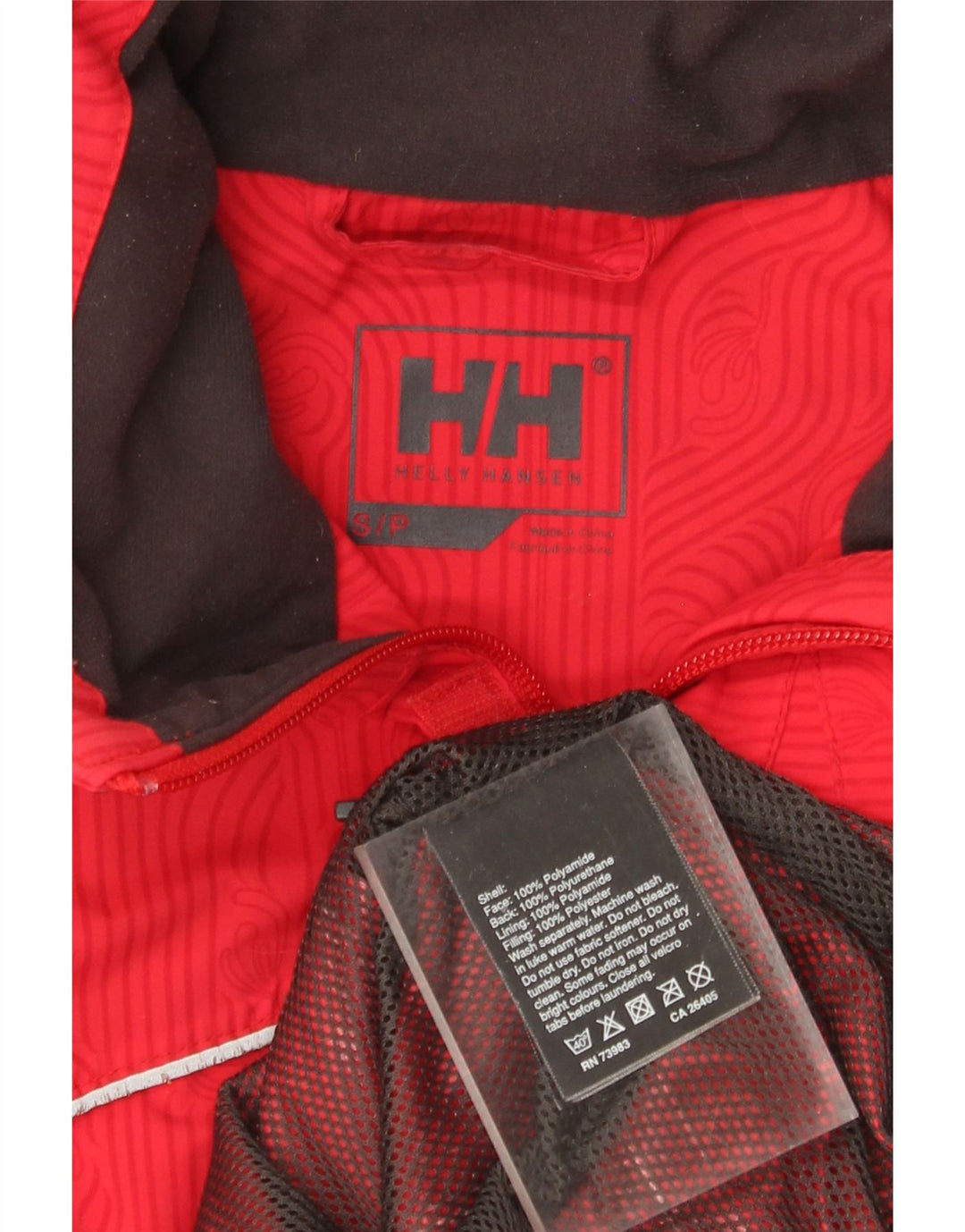 Мужская дождевик с капюшоном Helly Hansen UK 36, маленький красный из полиамида