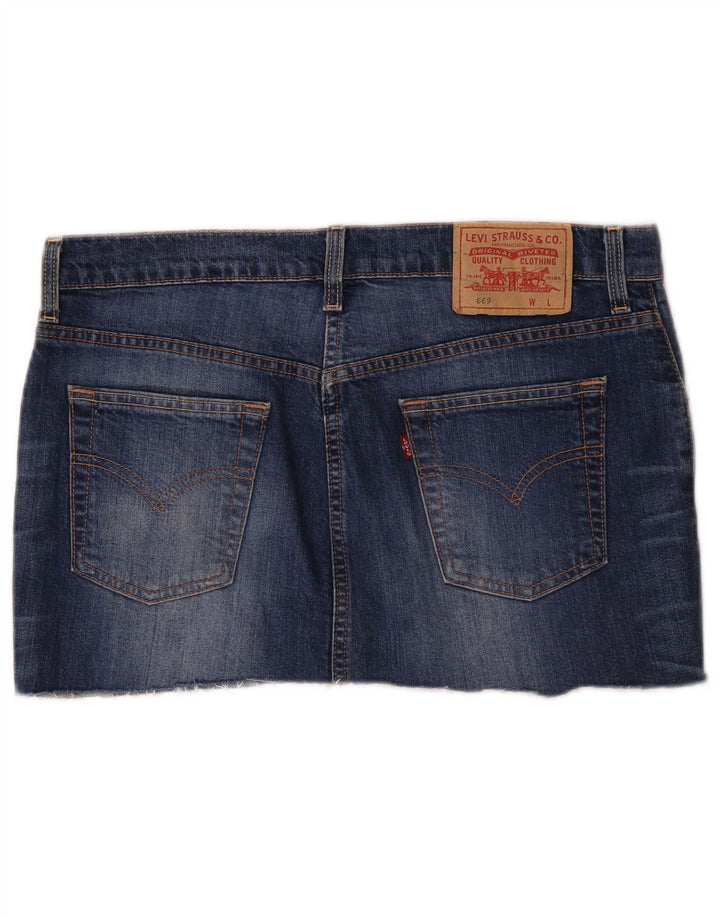 Женская мини-юбка джинсовая Levi's 669 W32, большая, темно-синяя, хлопок