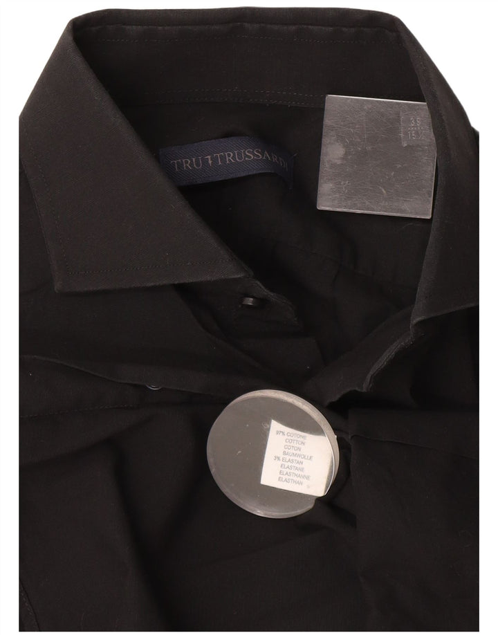 Мужская рубашка Trussardi, размер 39 15 1/2, средний черный хлопок