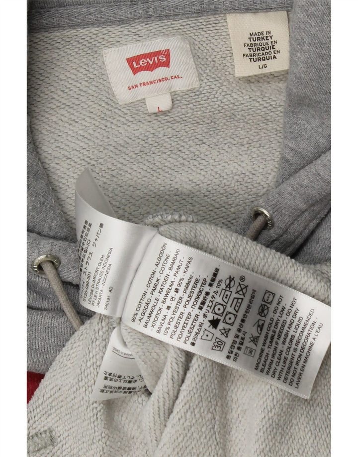 Мужской джемпер с капюшоном Levi's, большой серый, хлопковый