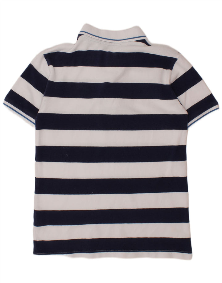 Рубашка-поло BENETTON для мальчиков 10–11 лет, XL, темно-синяя полоска, хлопок