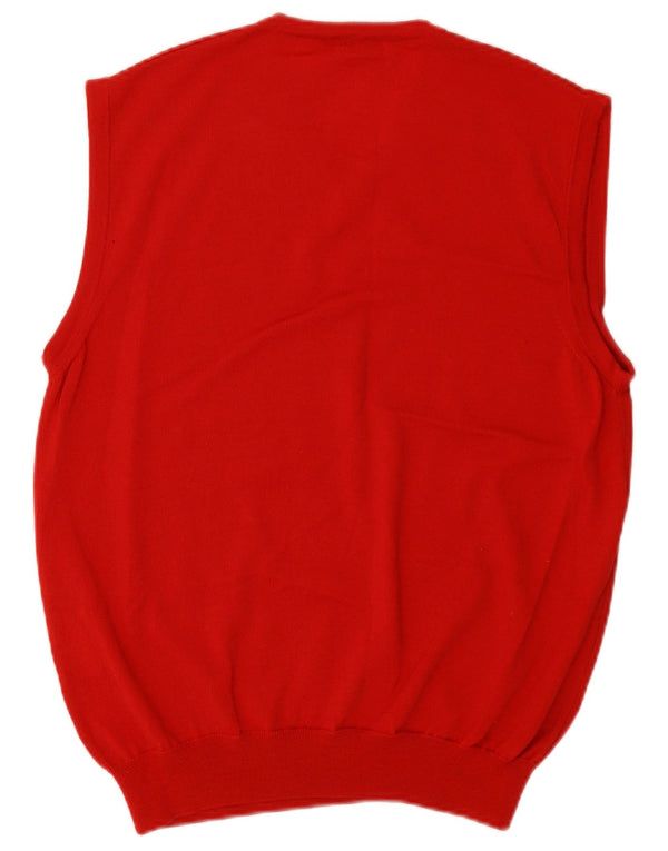 Винтажная мужская майка-майка EU 48, средний красный цвет, шерсть