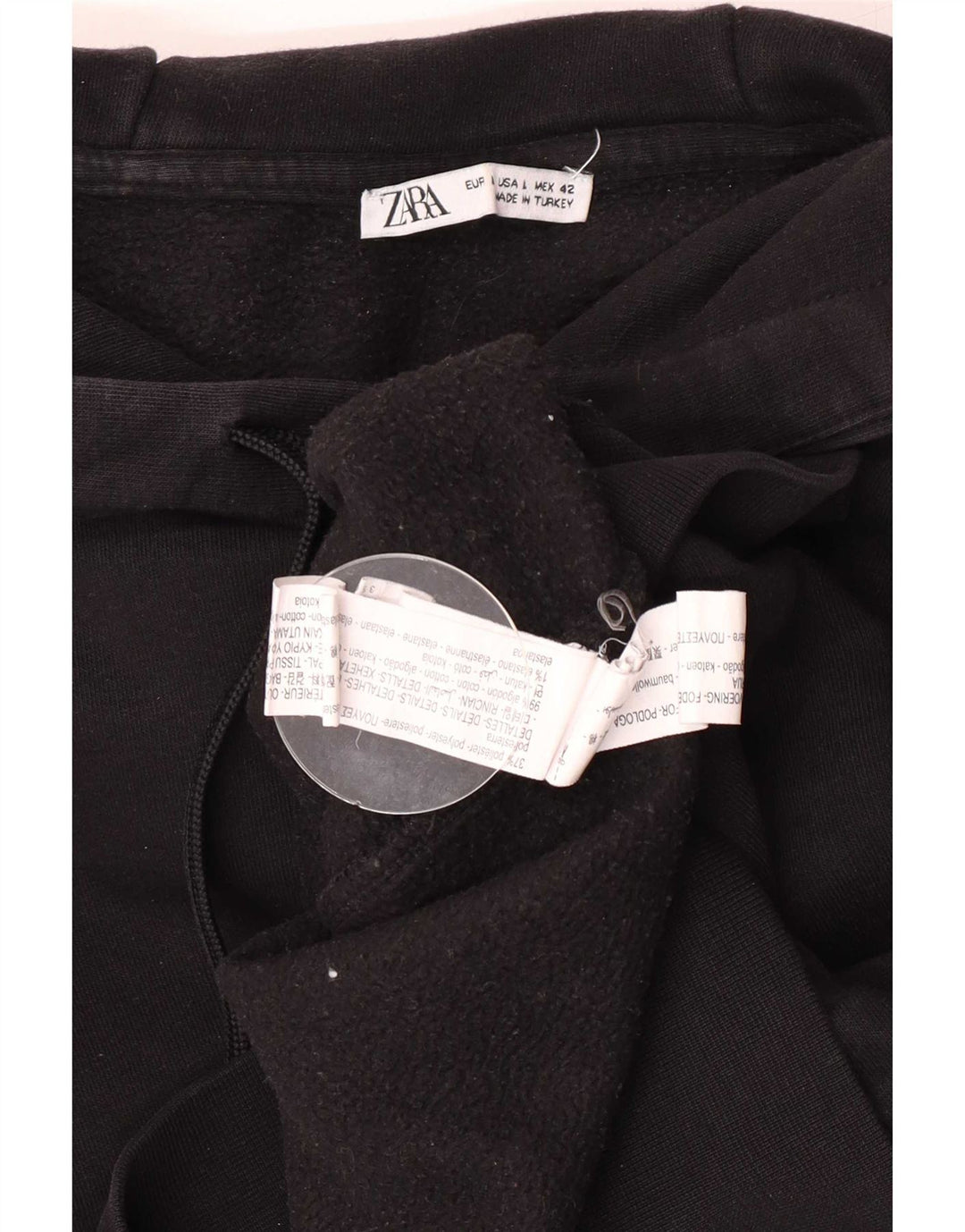Мужской джемпер с капюшоном Zara, большой черный, хлопок