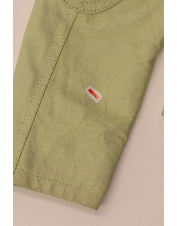 Женская укороченная кожаная куртка Sasch UK 18 XL зеленая кожа