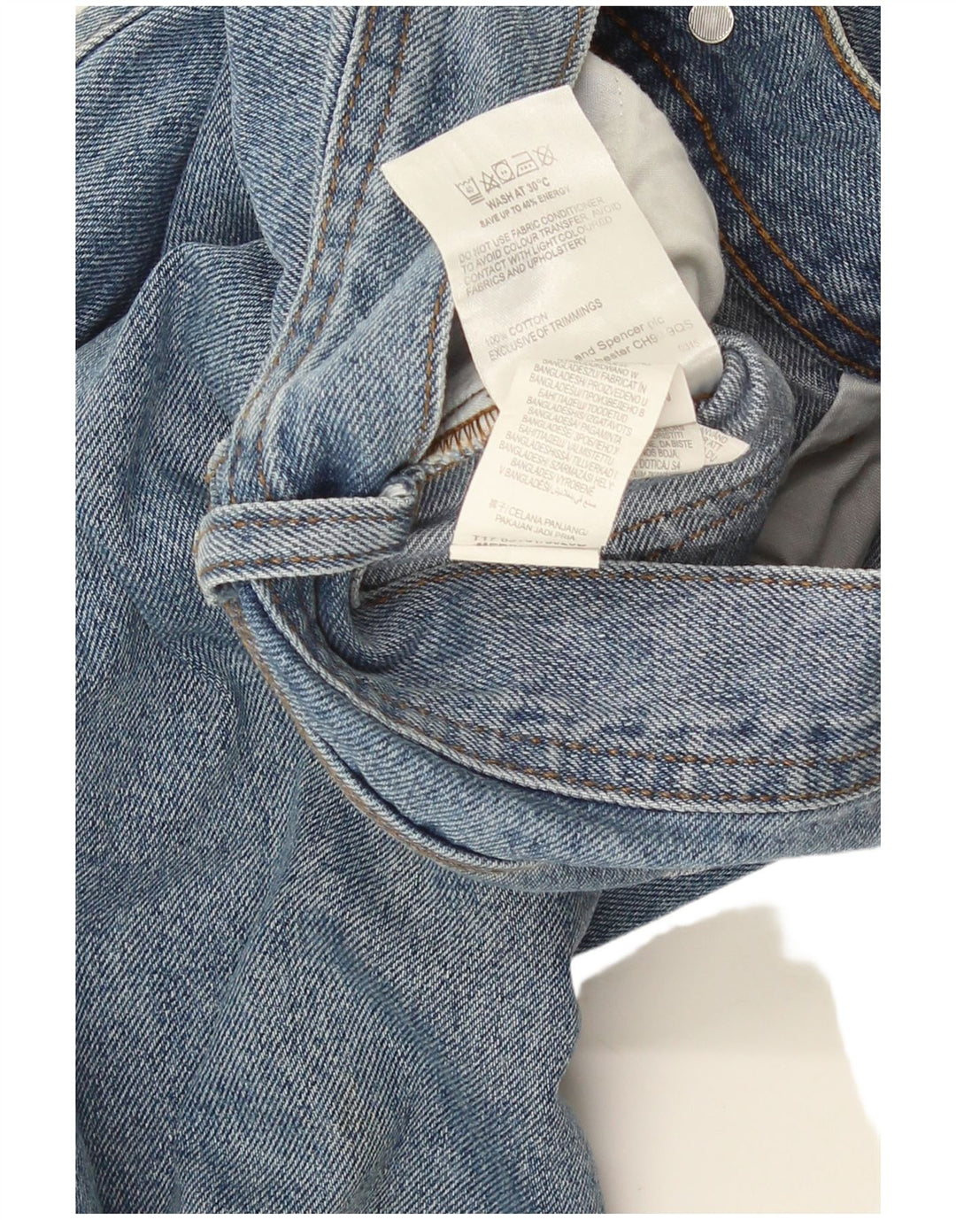Мужские прямые джинсы Marks & Spencer W34 L29 синие, хлопок