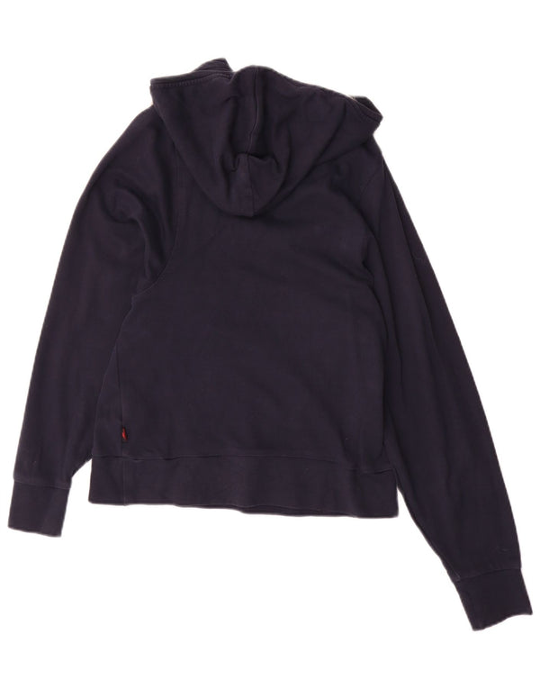 Kappa Womens Hoodie Jumper UK 6 XS Navy Blue Cotton
