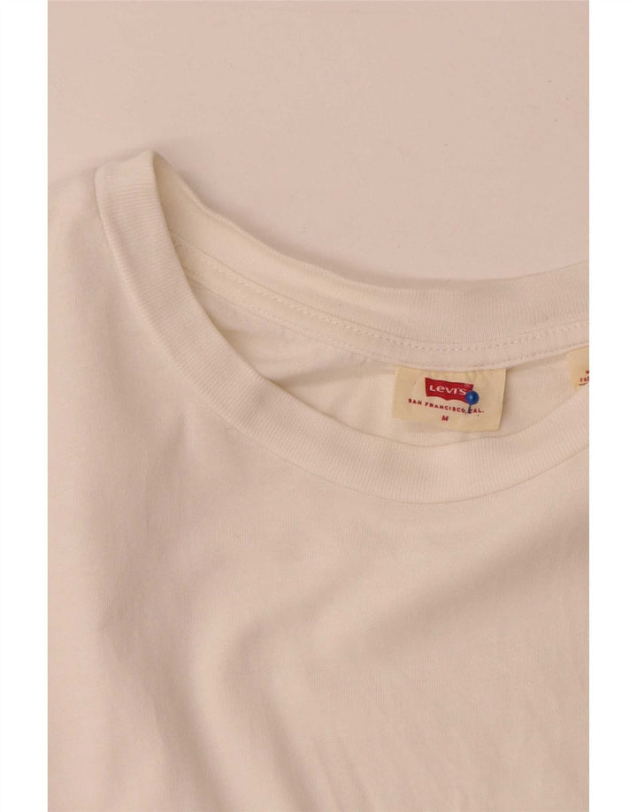 Мужская футболка Levi's из хлопка среднего размера белого цвета