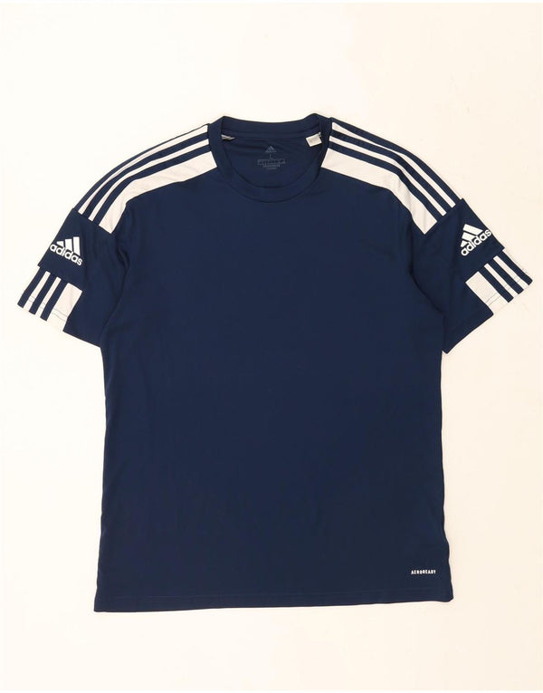 Мужская футболка Adidas Aeroready, большой темно-синий полиэстер с цветными блоками