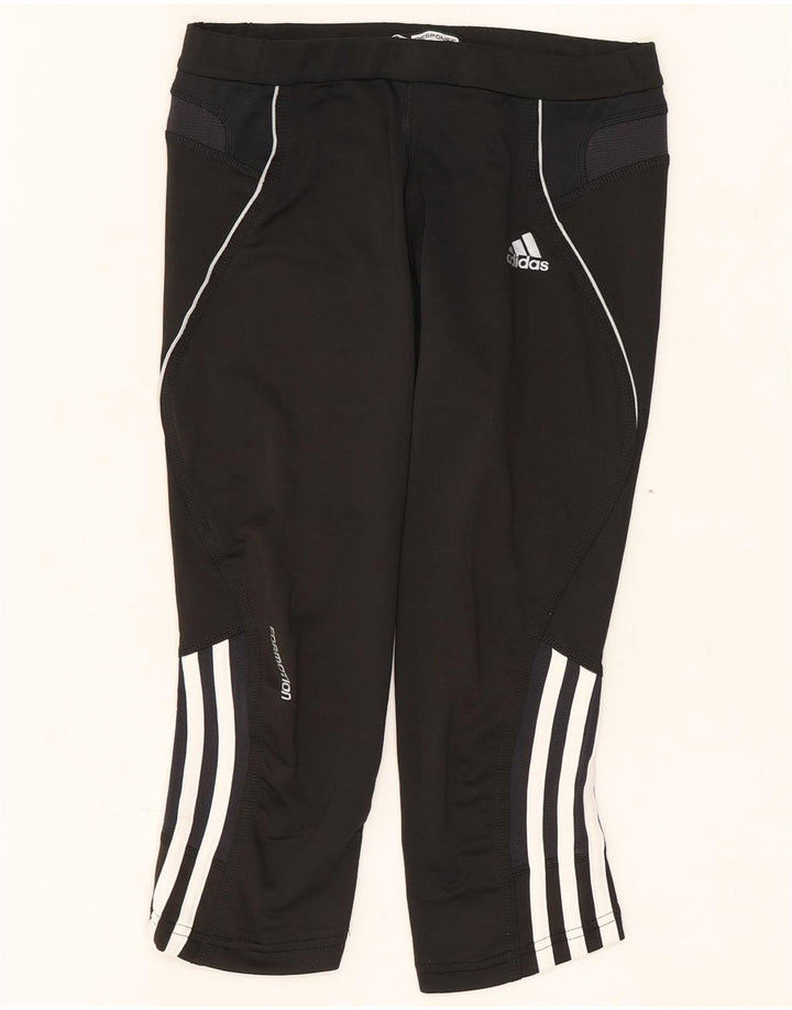 Женские леггинсы-капри Adidas UK 10, маленькие черные из полиэстера