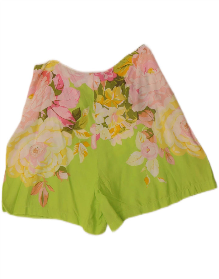 OCEANO Женские повседневные шорты IT 44 Medium W28 Зеленые вискозы с цветочным принтом