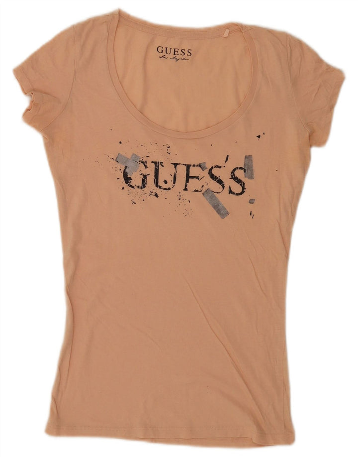 Guess Женская футболка с рисунком Top UK 12 Средний розовый