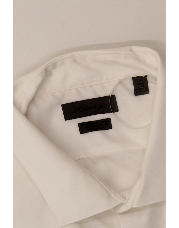 CALVIN KLEIN Mens Extra Slim Fit Shirt Size 18 1/2 2XL White Vintage Calvin Klein and Second-Hand Calvin Klein from Messina Hembry 