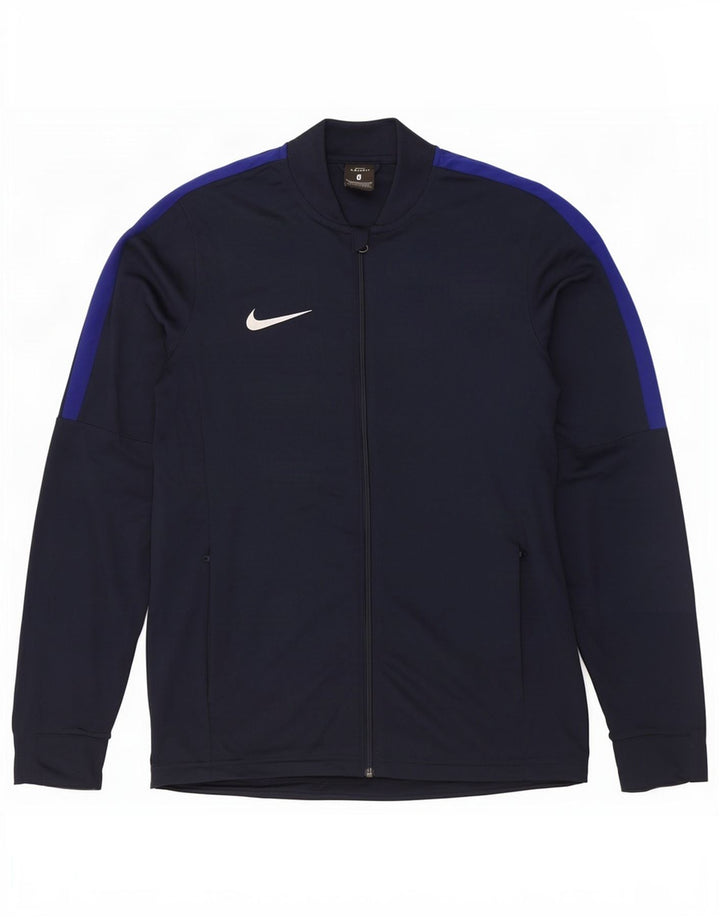 Мужская спортивная куртка Nike Dri Fit среднего размера, темно-синяя, с цветными блоками