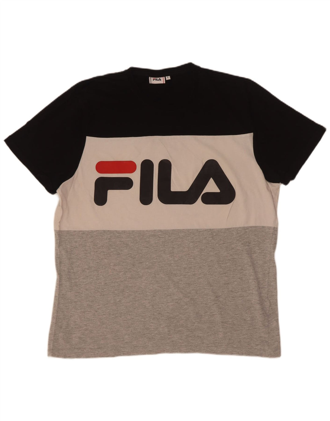 Fila Мужская футболка с рисунком, большой разноцветный цветной блок