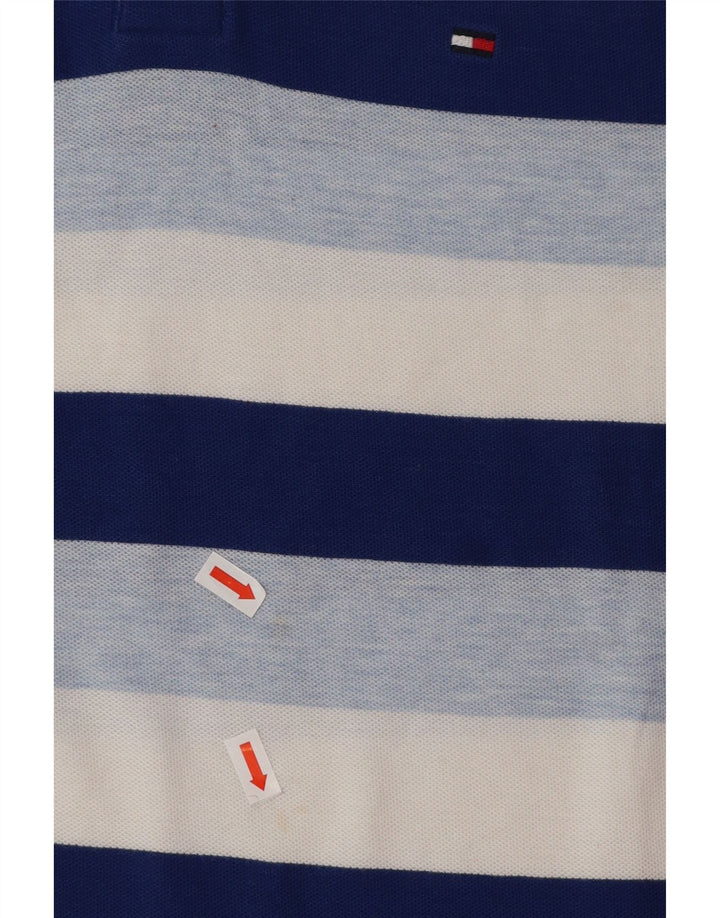 TOMMY HILFIGER Мужская рубашка-поло из хлопка синего цвета в полоску