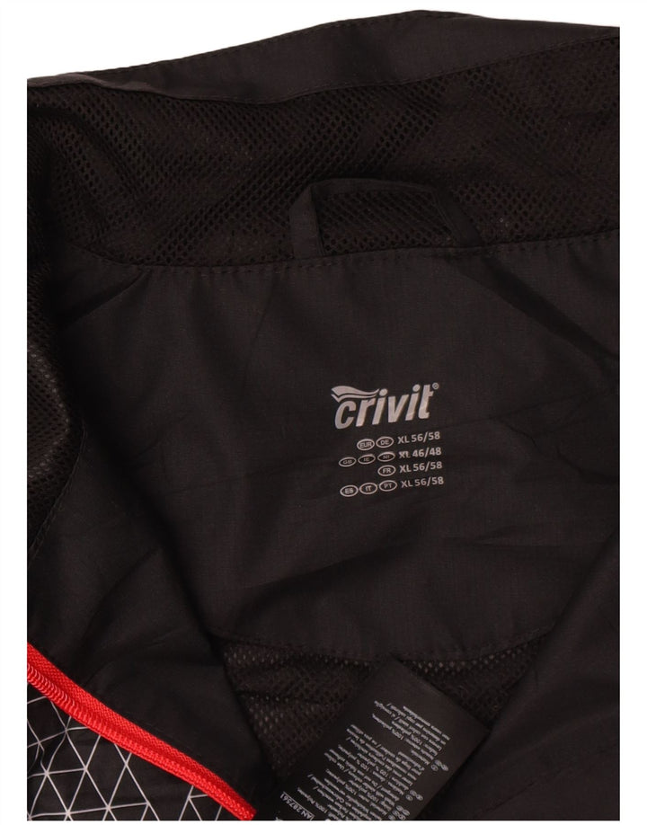 Мужская дождевик Crivit UK 46/48 XL, черный полиэстер с геометрическим рисунком