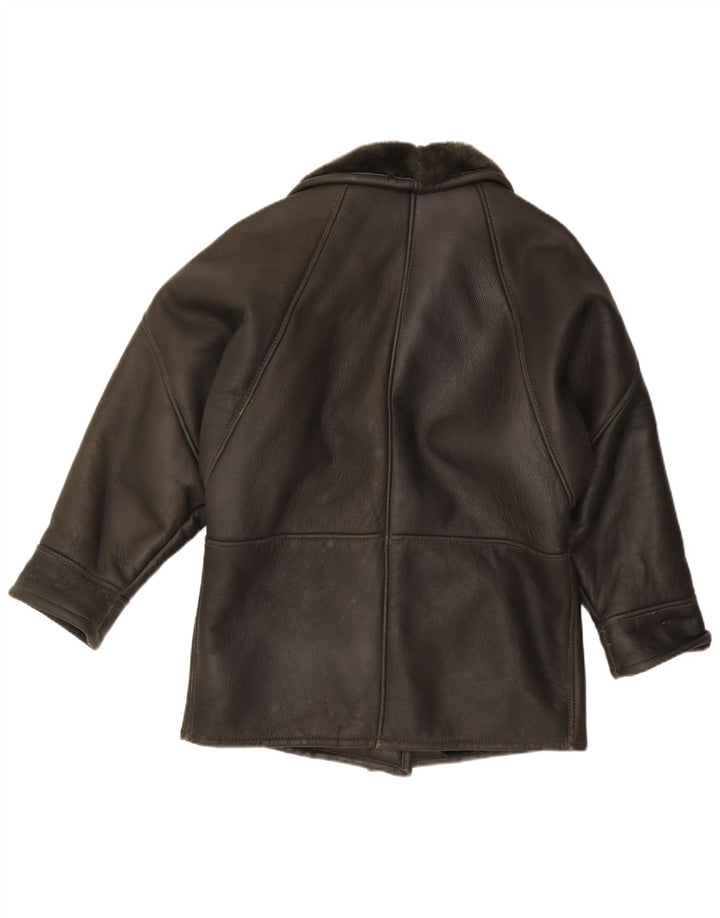 Женская короткая дубленка VINTAGE UK 16, большая черная