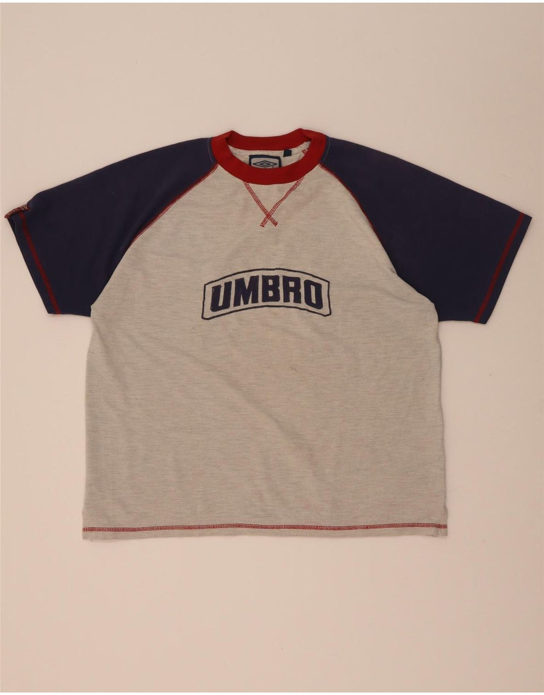 Мужская футболка с рисунком Umbro, большой серый цвет, полиэстер с цветными блоками