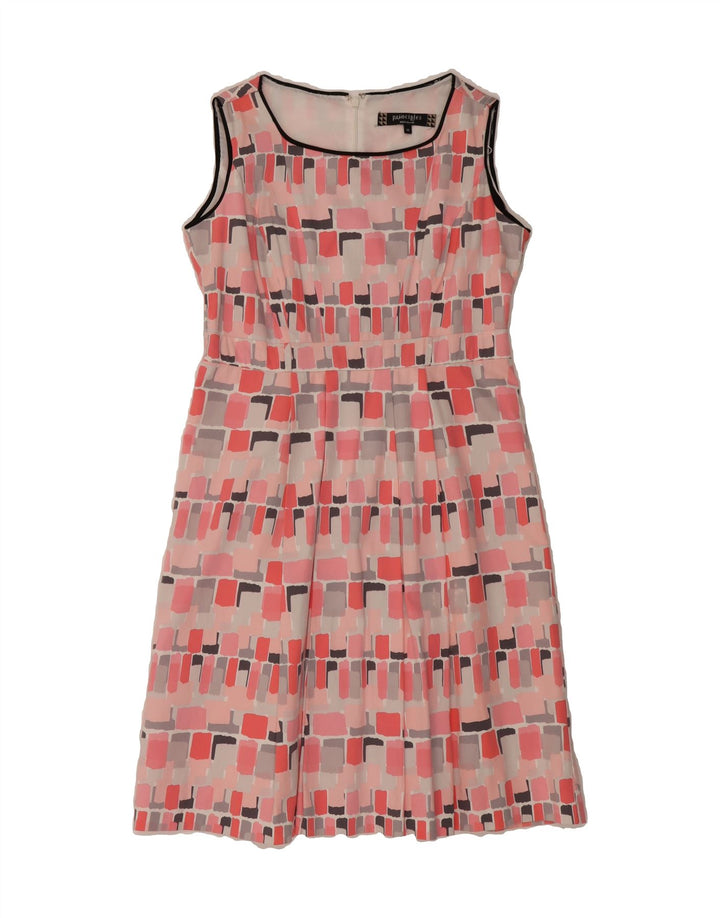 PRINCIPLES Womens Sleeveless A-Line Dress UK 12 Medium  Pink Geometric Vintage Principles and Second-Hand Principles from Messina Hembry 