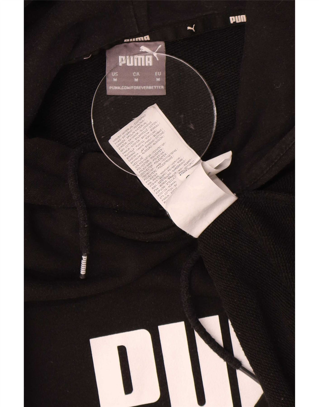 Мужской джемпер с капюшоном Puma, черный, хлопковый, среднего размера