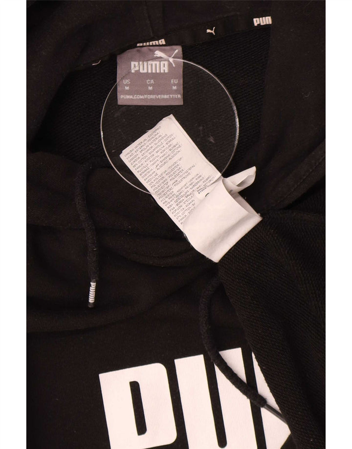Мужской джемпер с капюшоном Puma, черный, хлопковый, среднего размера