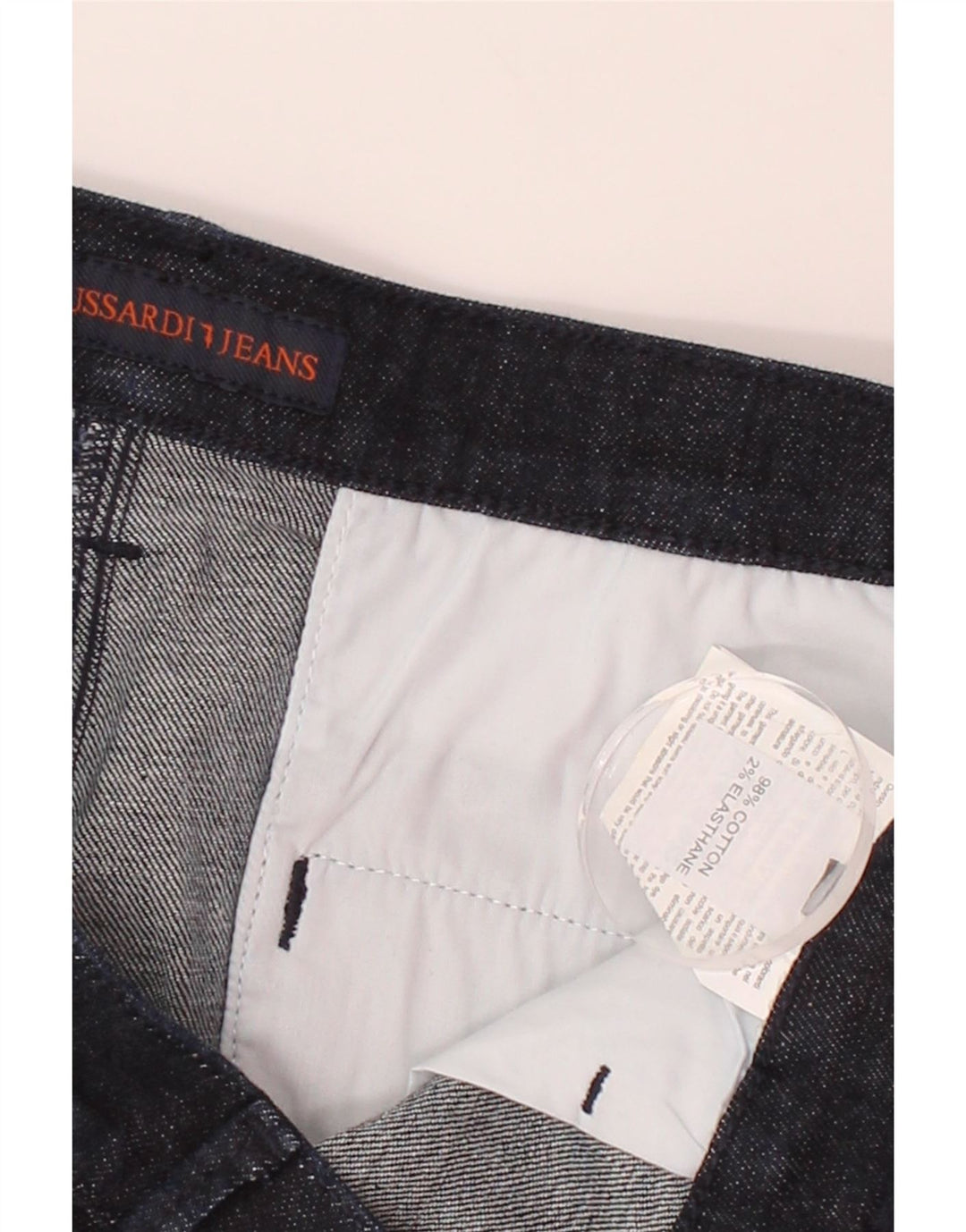 TRUSSARDI Womens Straight Jeans W32 L26 Navy Blue Cotton Vintage Trussardi and Second-Hand Trussardi from Messina Hembry 