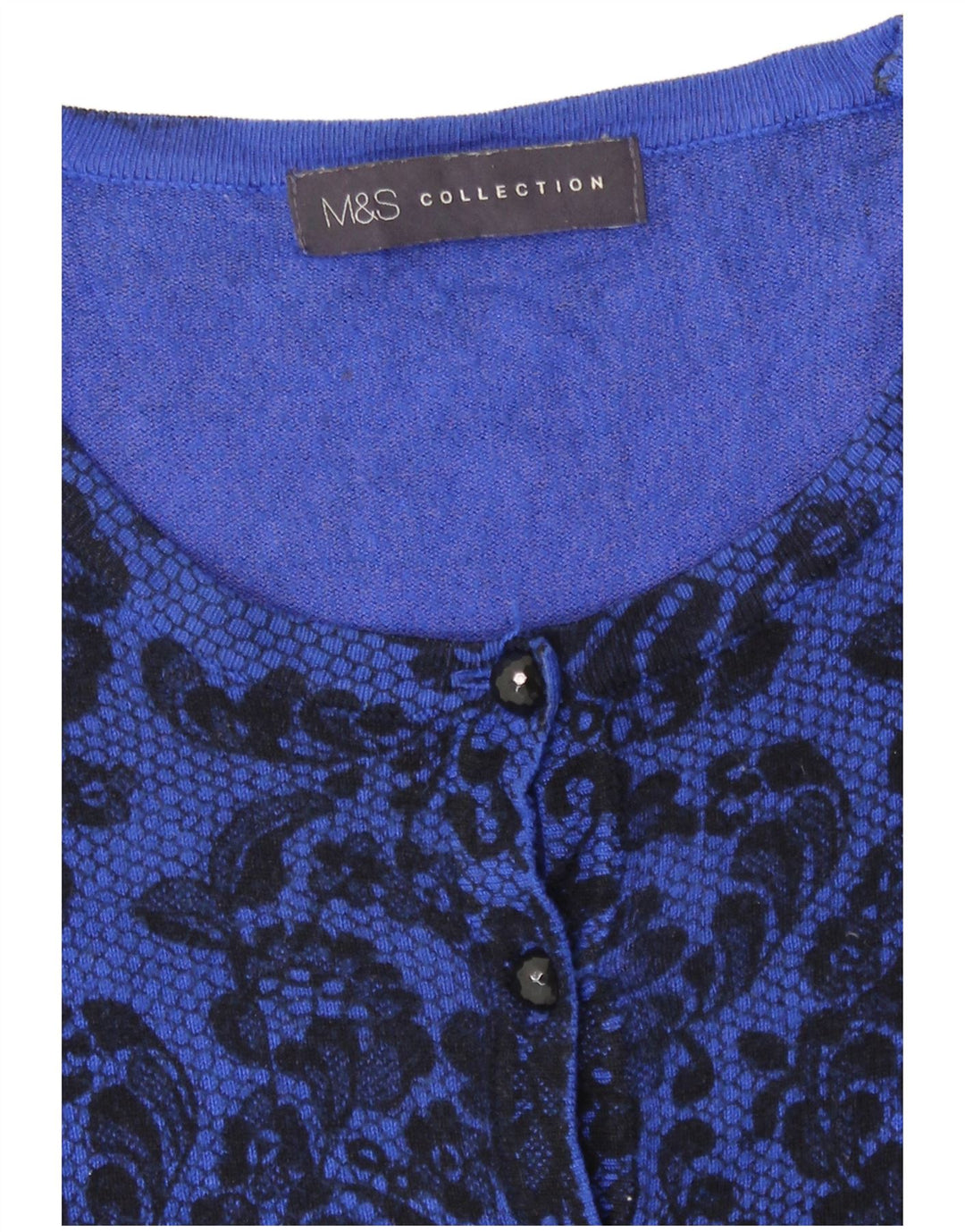 Женский кардиган Marks & Spencer UK 12, средний синий с цветочным принтом