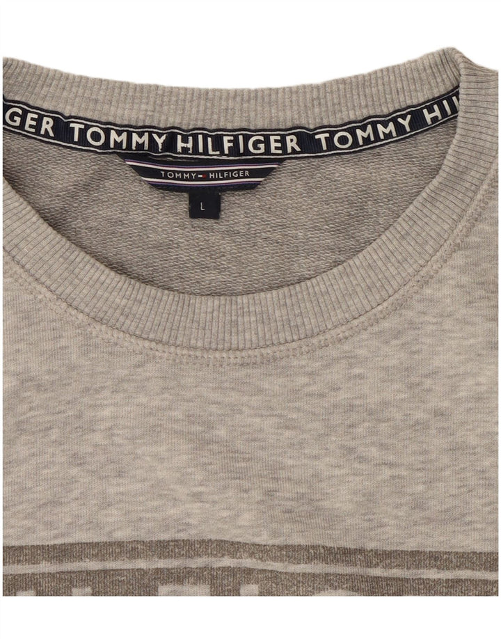 Женский свитер с рисунком Tommy Hilfiger UK 16, большой серый