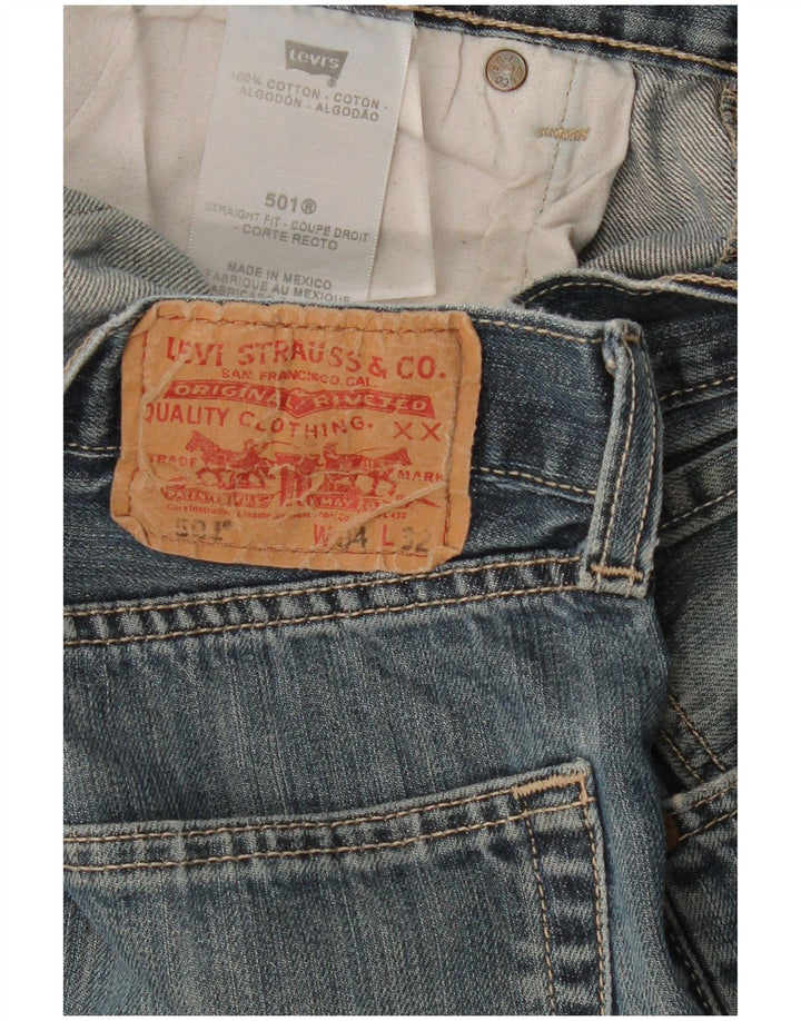 Мужские прямые джинсы LEVI'S 501 W34 L32 синие, хлопок