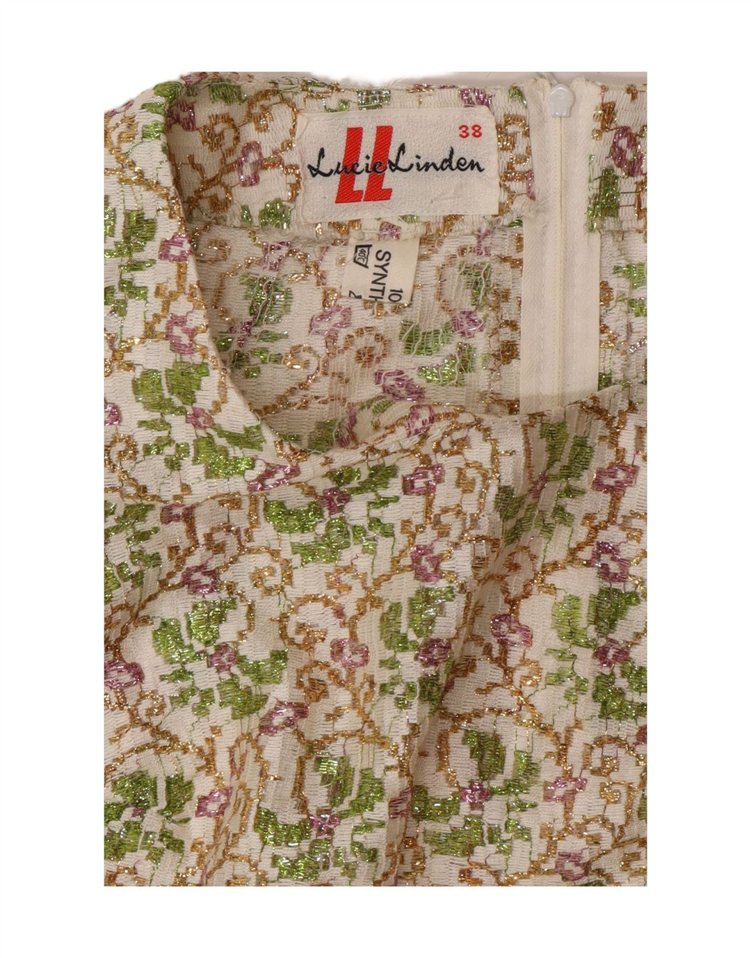 Женское платье макси прямого кроя Lucie Linden, цвет ЕС 38, средний цвет, разноцветный цветочный узор, 80-е годы