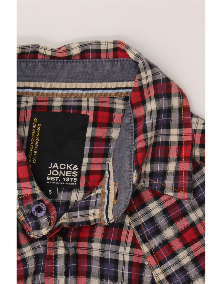 JACK & JONES Mens Graphic Shirt Small Red Check Cotton Vintage Jack & Jones and Second-Hand Jack & Jones from Messina Hembry 
