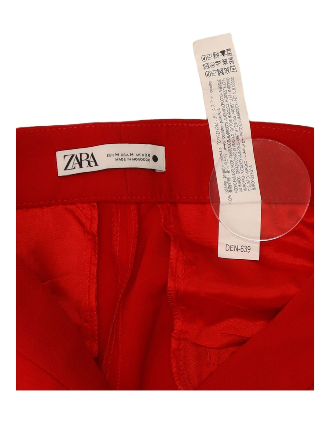 Женские прямые костюмные брюки Zara среднего размера W28 L32, красный полиэстер