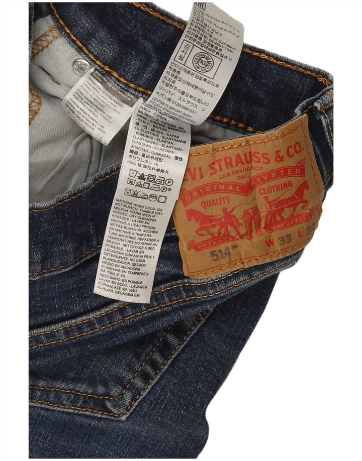 Мужские прямые джинсы Levi's 514, размер 33W33 L32, синие, хлопок
