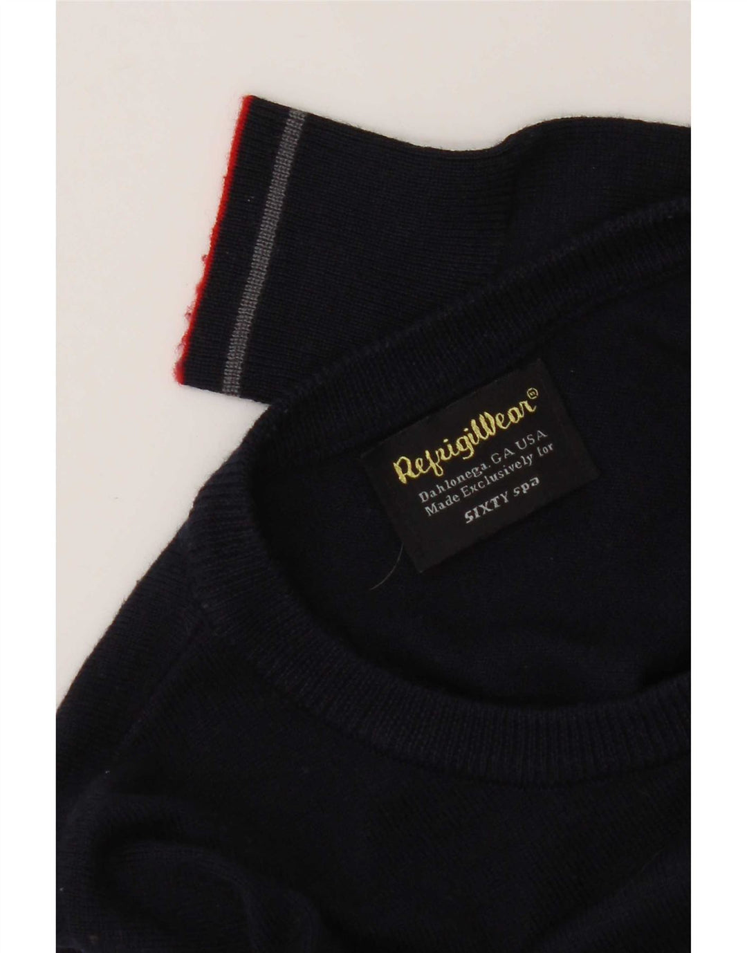 Refrigiwear Мужской свитер обычного кроя с круглым вырезом, маленький темно-синий