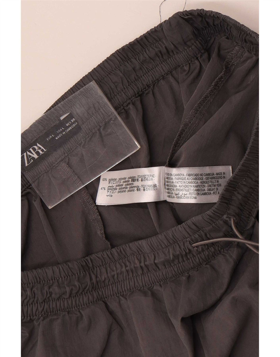 Женские спортивные брюки-карго Zara, джоггеры, Великобритания, 14, большие размеры, серый полиэстер