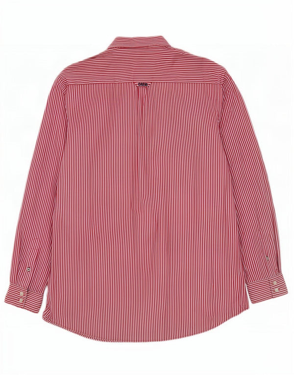 Crew Clothing Мужская классическая рубашка размера XL из хлопка в тонкую полоску красного цвета